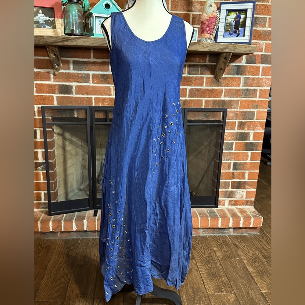 Ivanka Trump shiny denim maxi dress, size 4